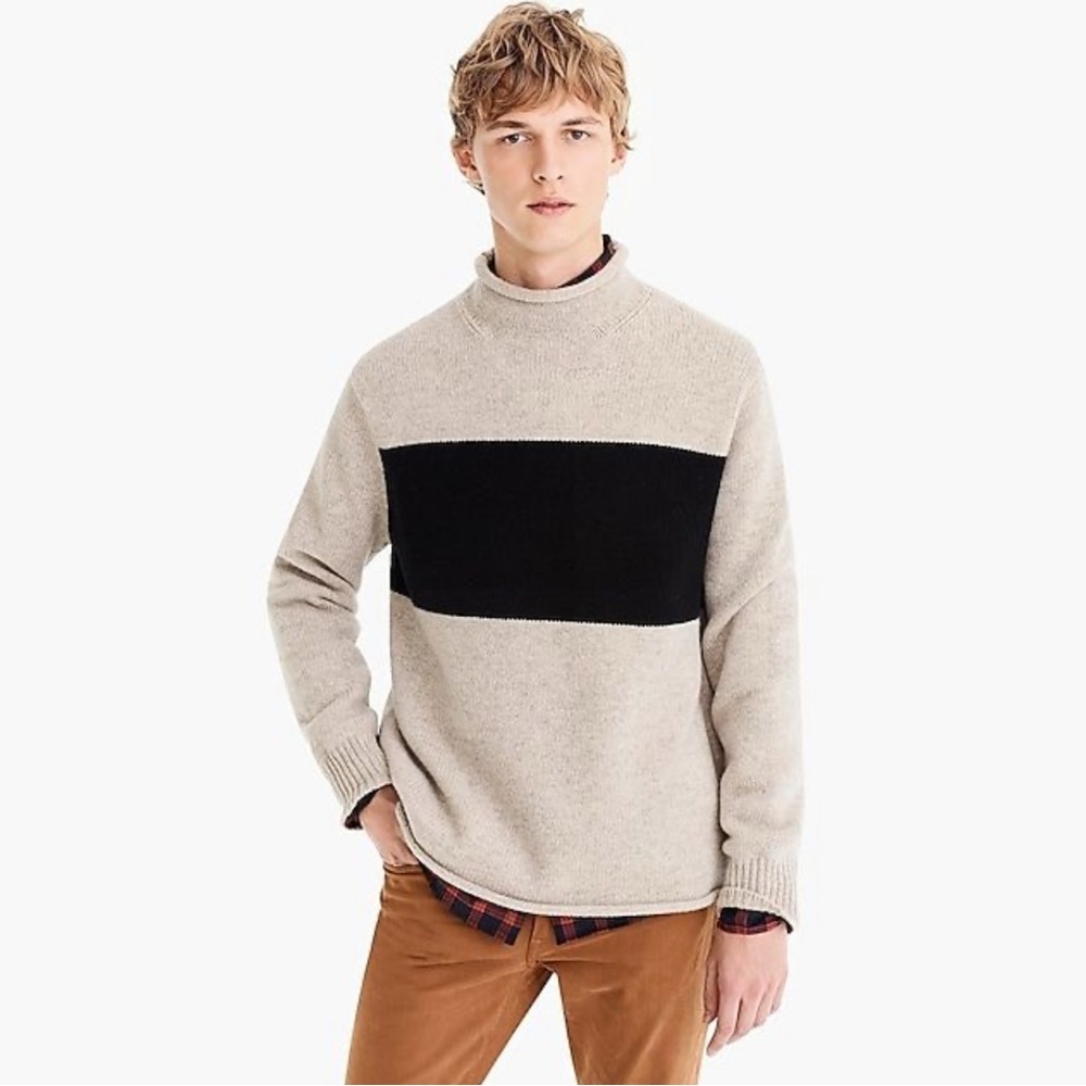 J. Crew Always 100% Lambswool Colorblock‎ Sweater Sz S/M